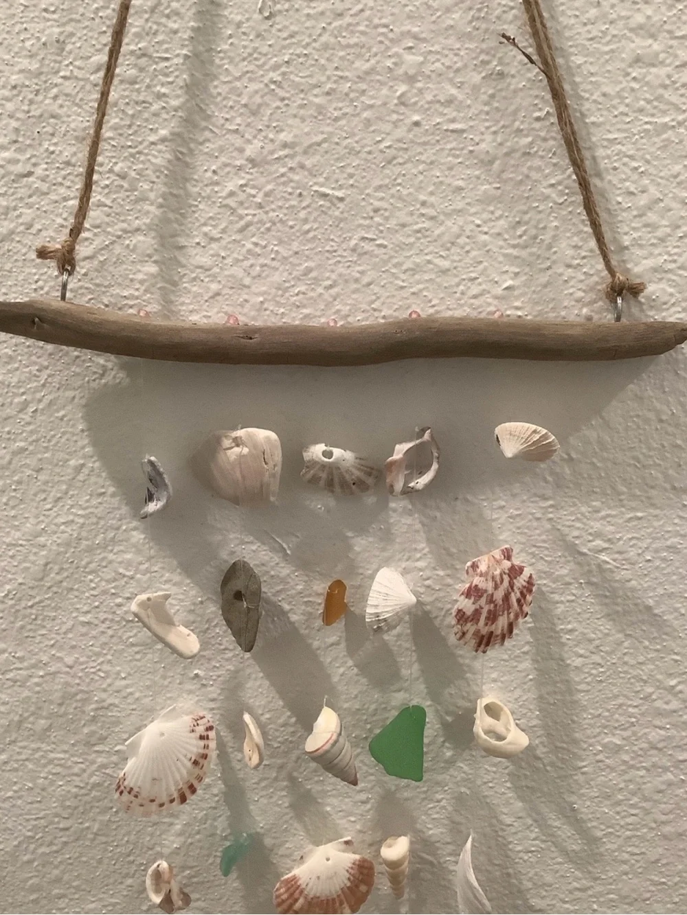 Driftwood Art, Seashell & Sea Glass Wind Chime/Mobile, Coastal Art